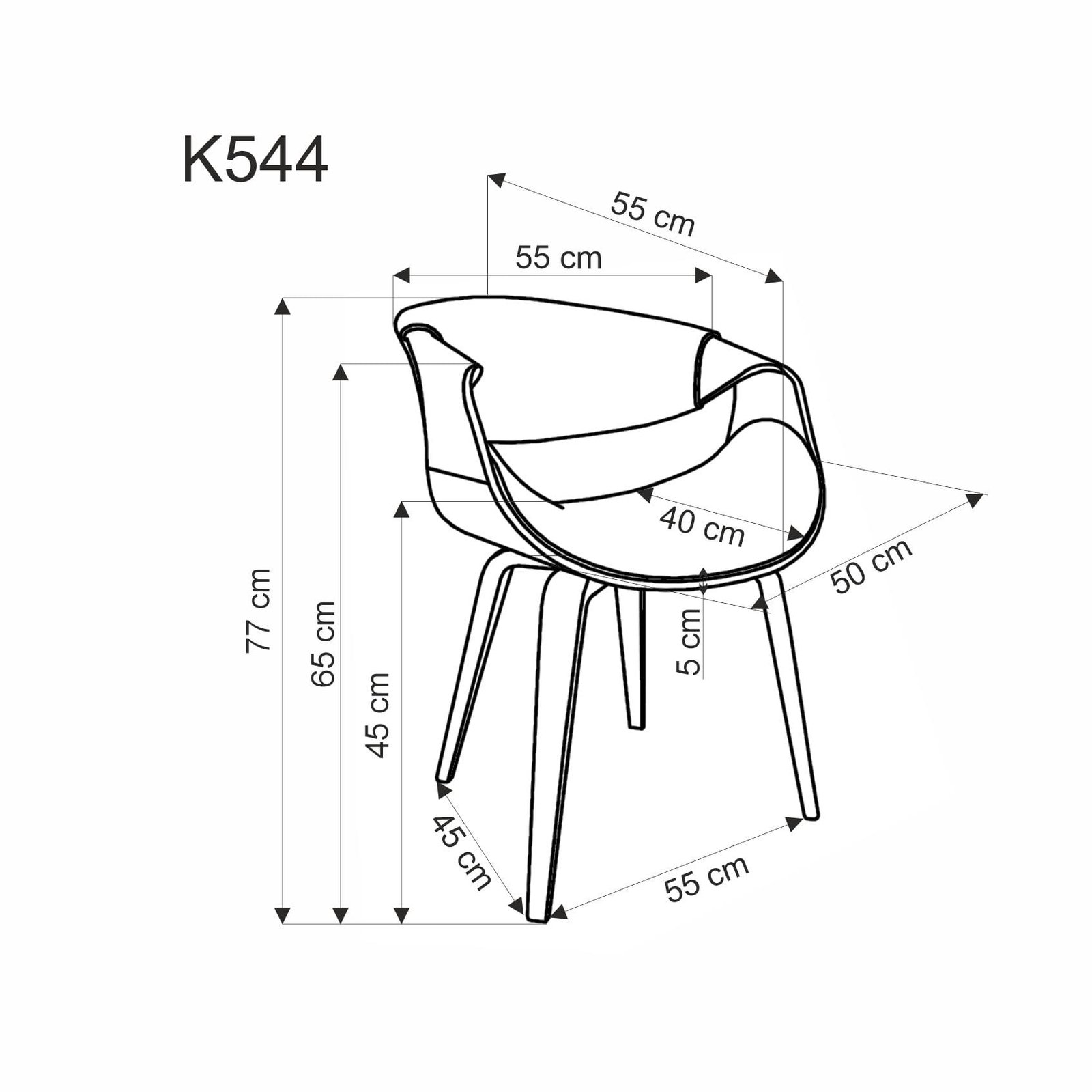 K544 szék, szürke/dió színben - Image 3
