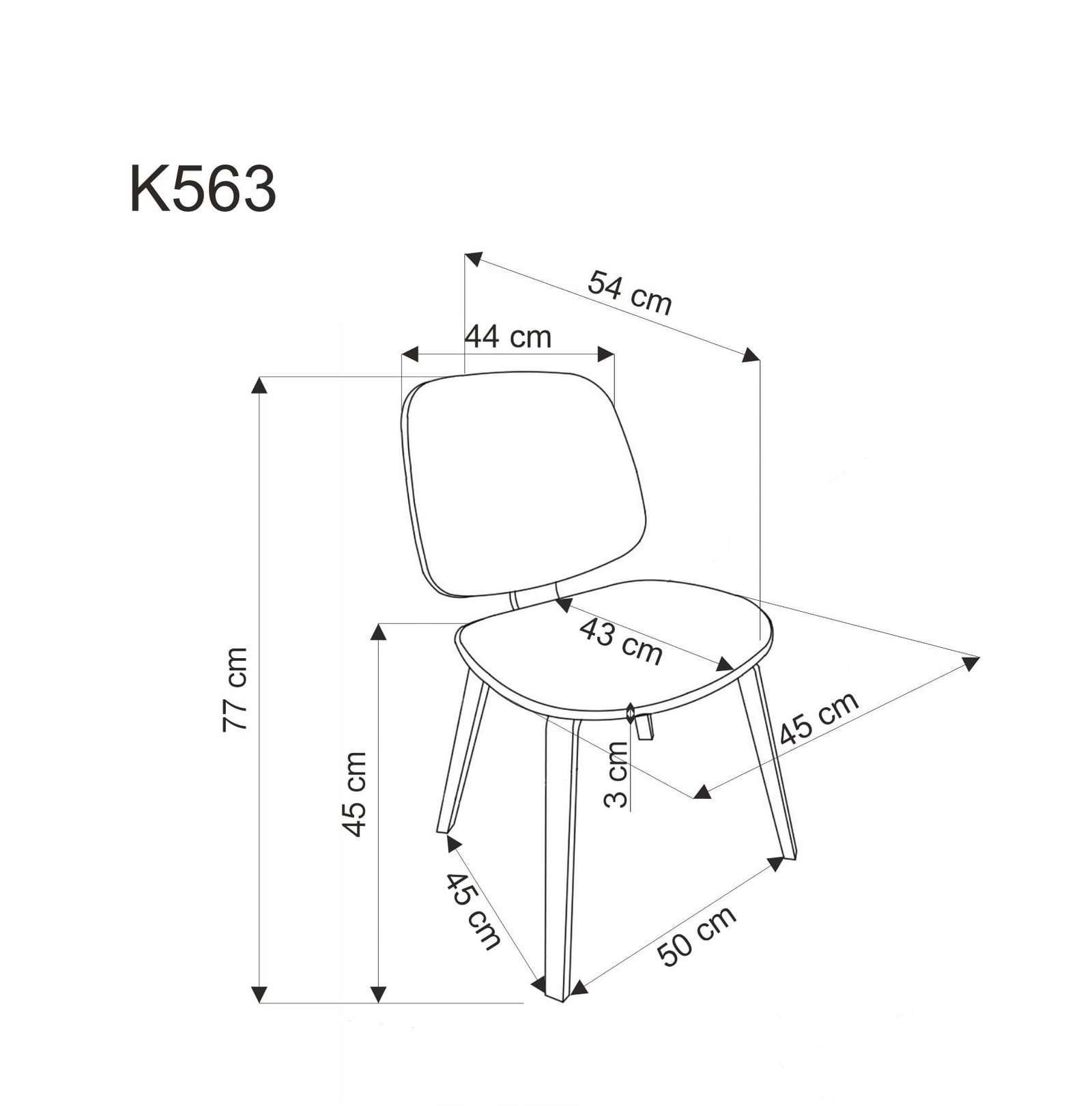 K563 szék, dió/szürke/fekete színben - Image 4