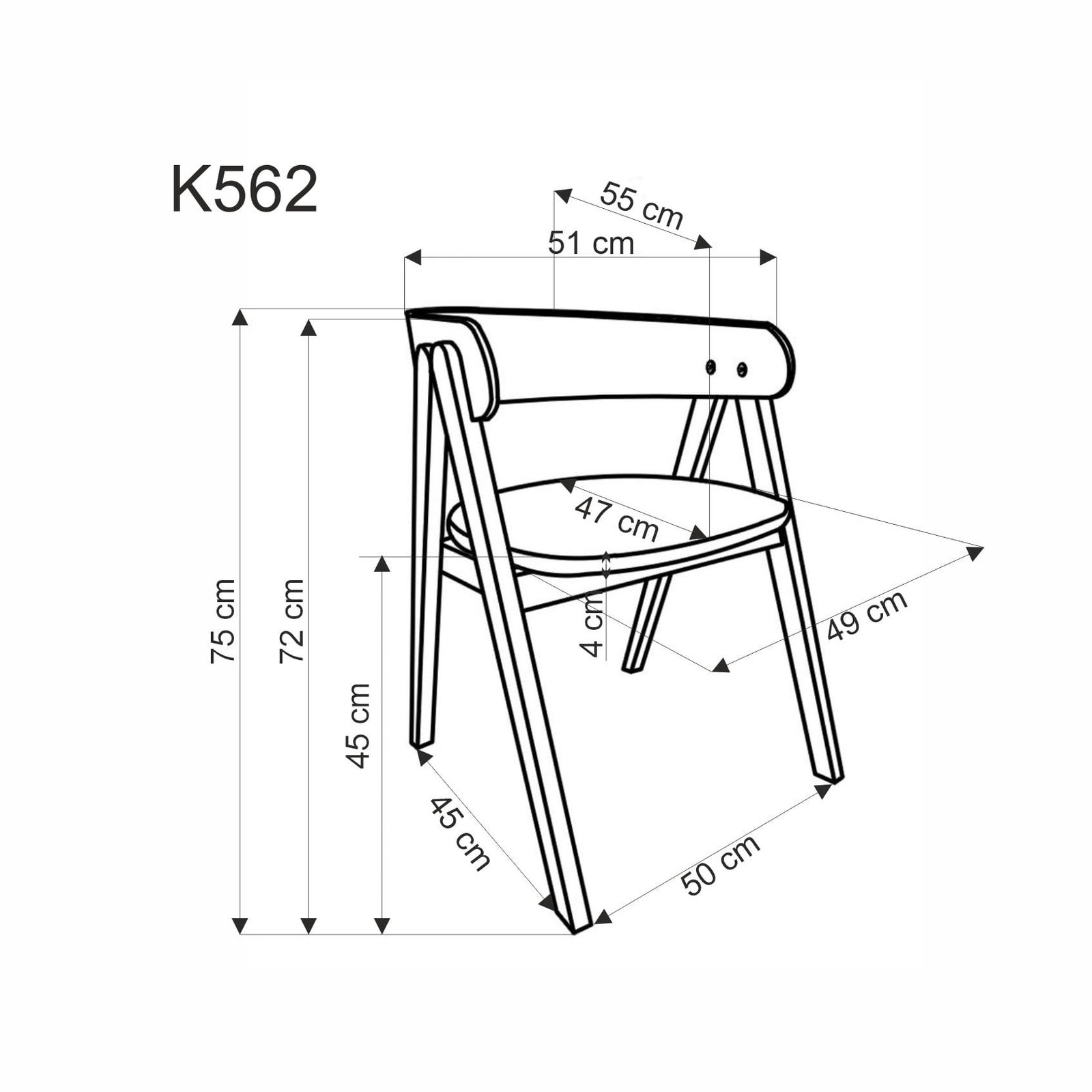 K562 szék, dió/világos bézs színben - Image 3