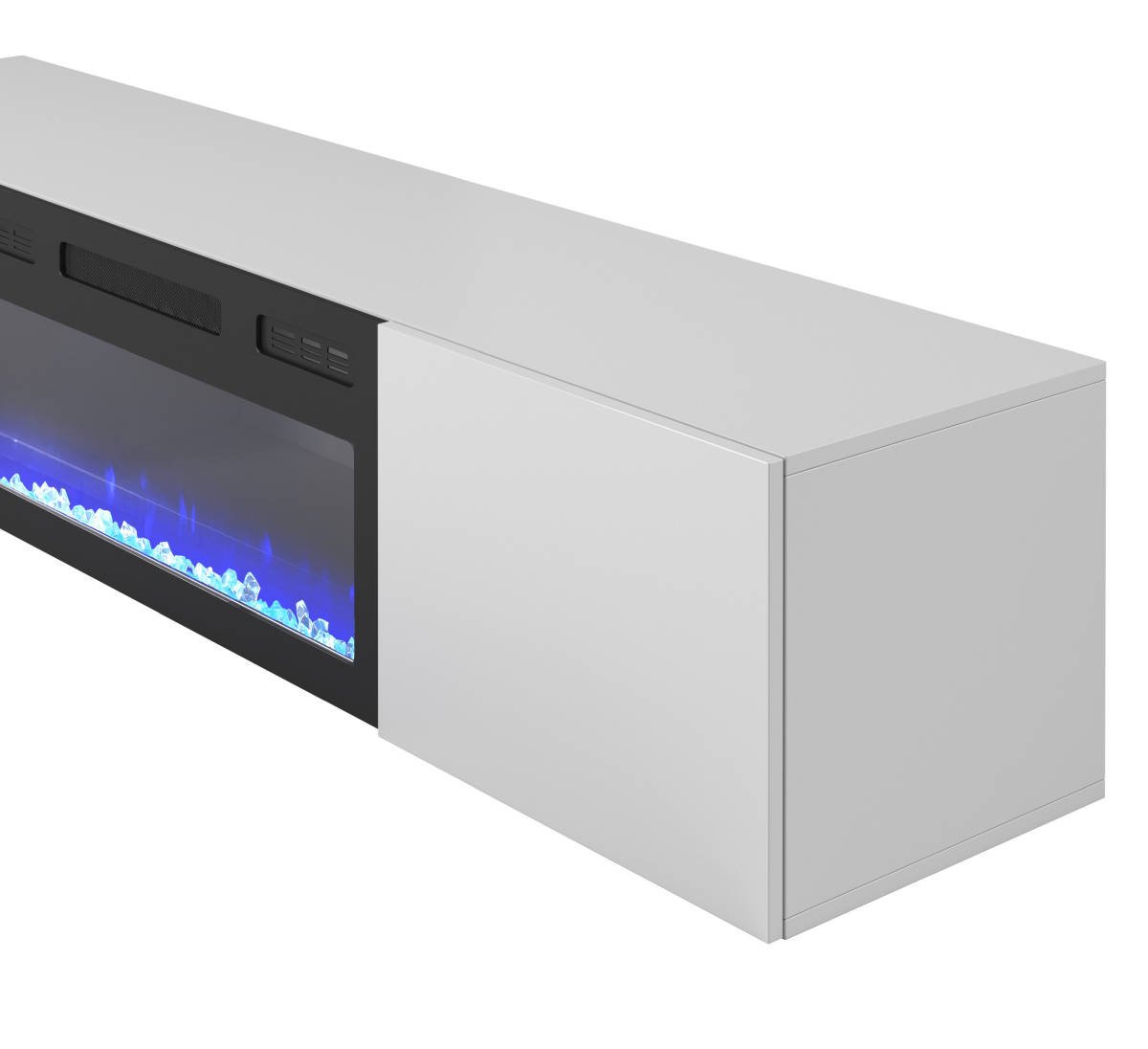 Livo Rtv-180W-K függő TV szekrény, beépített kandallóval, fehér színben - Image 4
