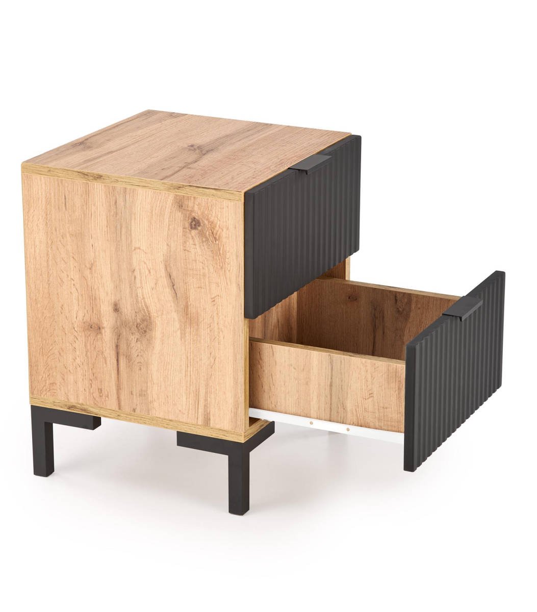 NELA éjjeliszekrény, szín: fekete/craft tölgy - Image 6