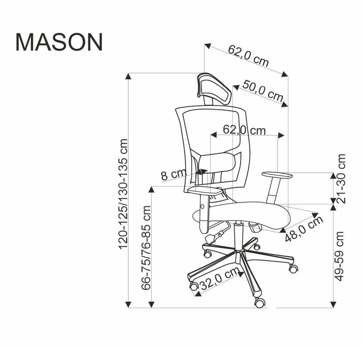 Mason forgószék, multiblokk mechanika, fekete színben - Image 3