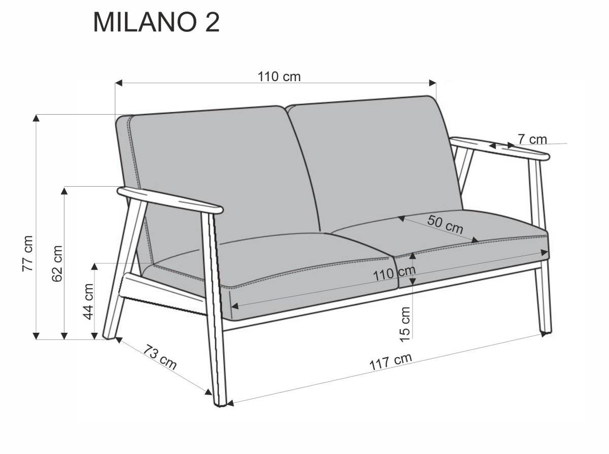 Milano 2S ülőgarnitúra, olíva/sötét dió színben - Image 4