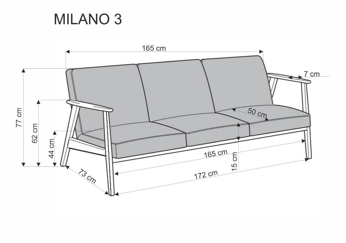 Milano 3S ülőgarnitúra, olíva/sötét dió színben - Image 3