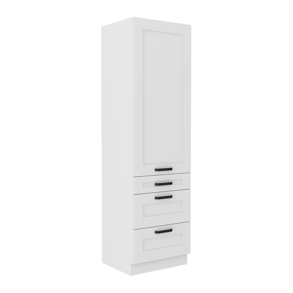 Magas szekrény, fehér, Lula 60 Dks-210 3S 1F