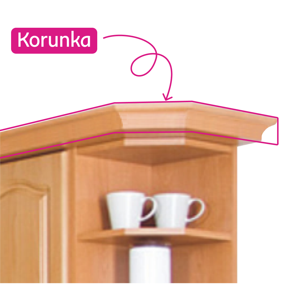Korona/díszléc a konyhabútorhoz Lora New MDF LC Klasik