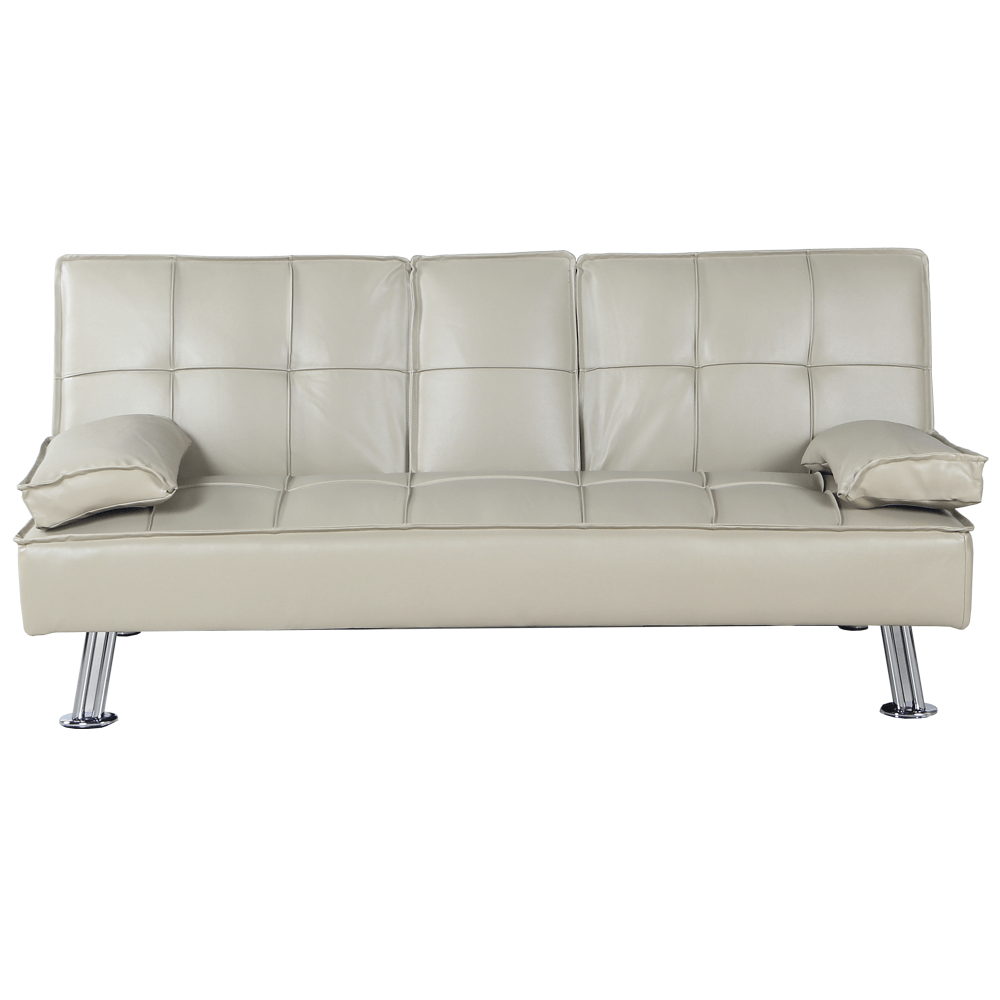 Kinyitható kanapé, bézs textilbőr, Goldia New
