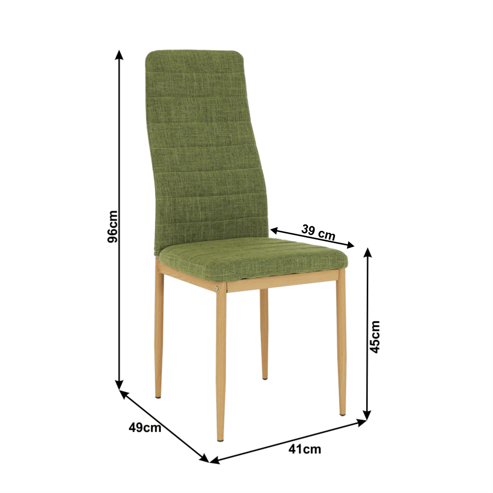Szék, zöld szövet/bükk, Coleta Nova, 49 × 41 × 96 cm - Image 18