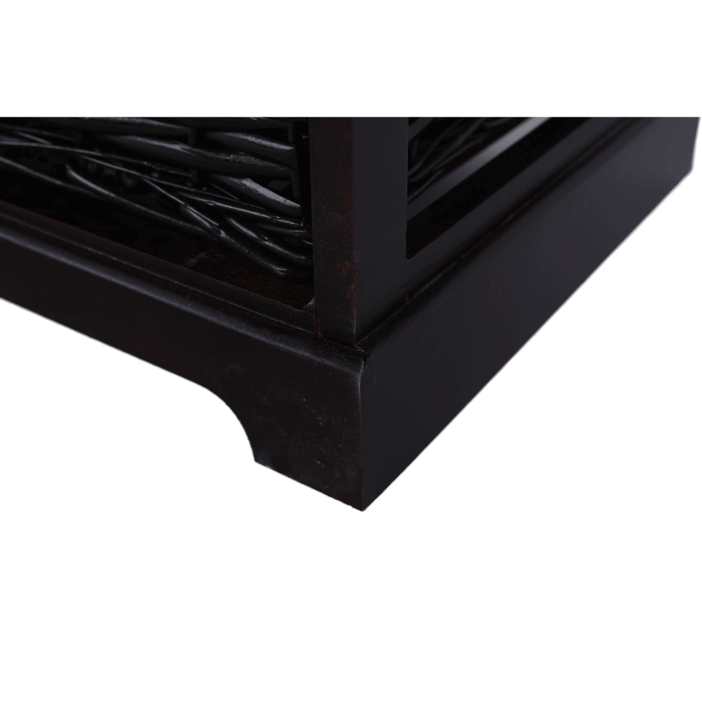 Lóca párnával, 2 kosár, sötétbarna/bézs/minta, Seat Bench 3, 35 × 70 × 45 cm - Image 10