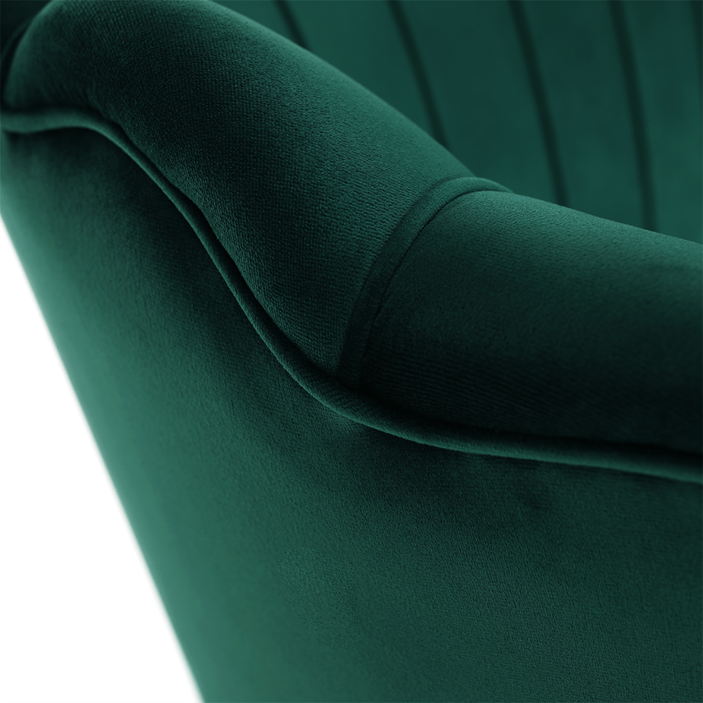 Pad Art-deco stílusban, smaragd Velvet anyag/gold króm-arany, NOBLIN - Image 16