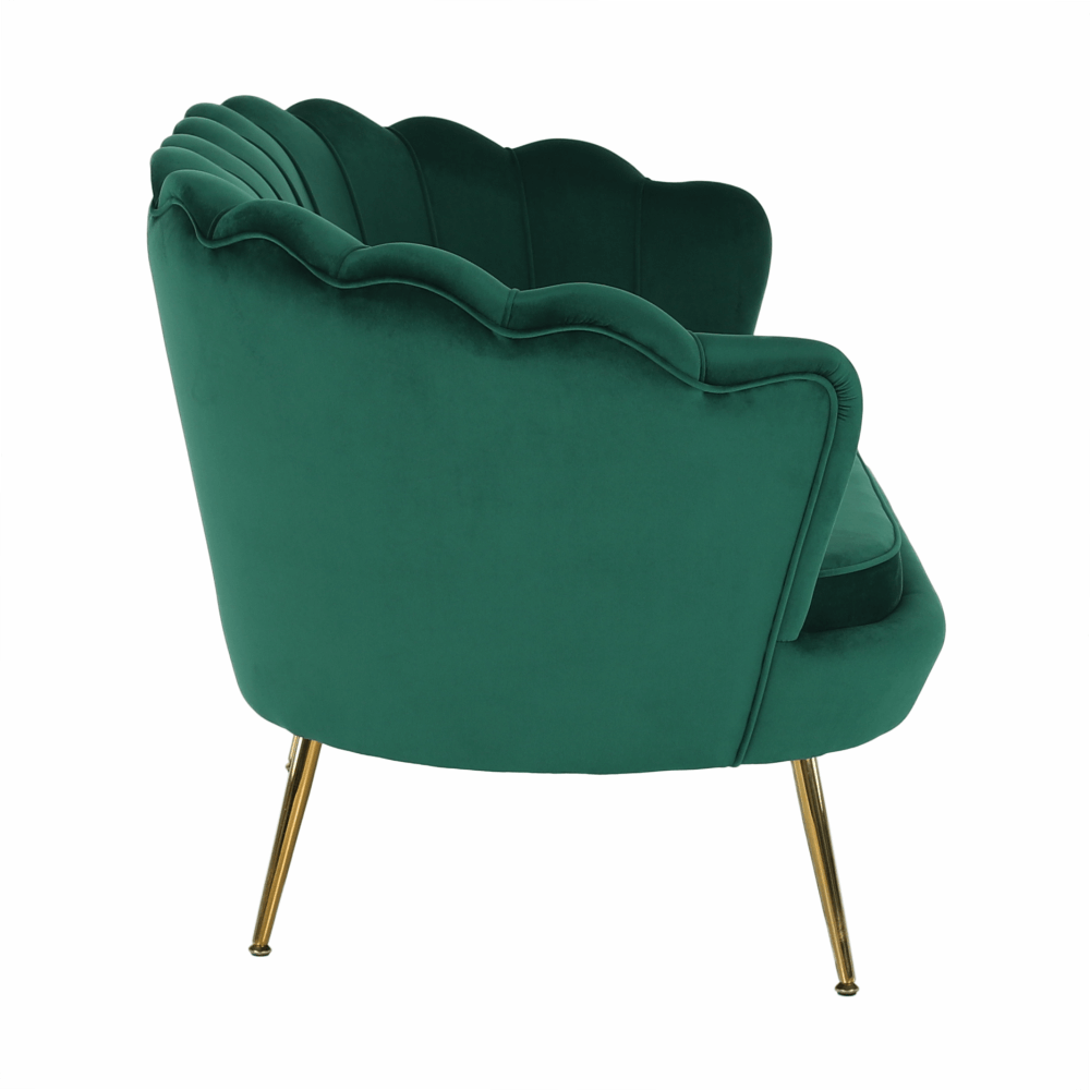Pad Art-deco stílusban, smaragd Velvet anyag/gold króm-arany, NOBLIN - Image 8
