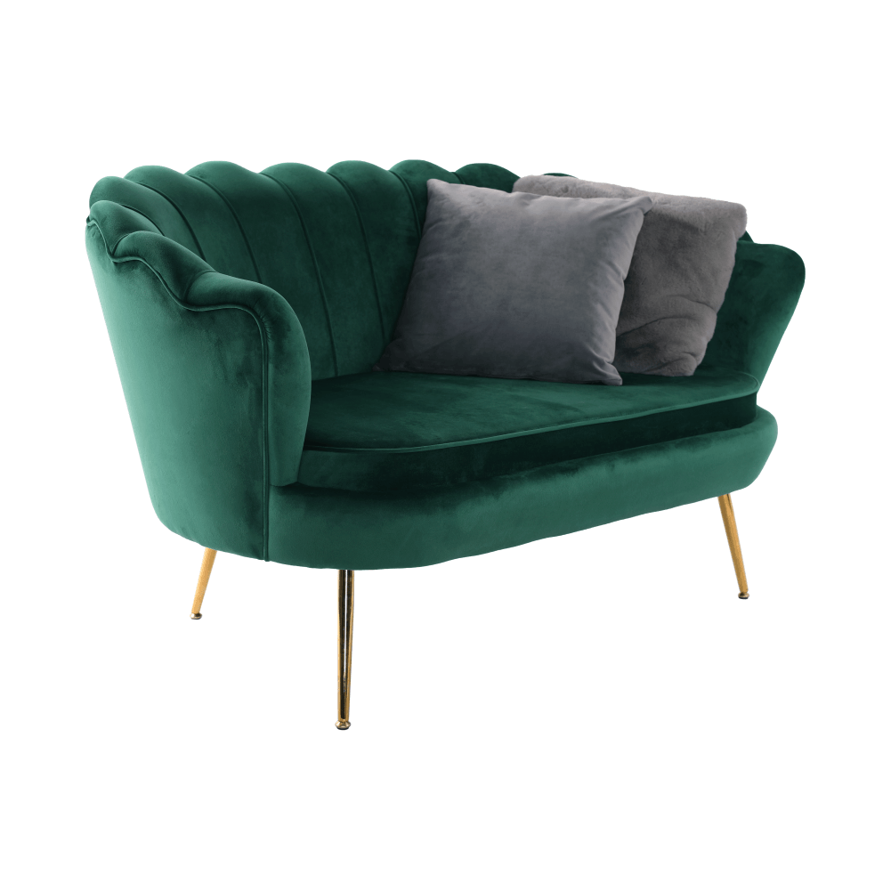 Pad Art-deco stílusban, smaragd Velvet anyag/gold króm-arany, NOBLIN - Image 13