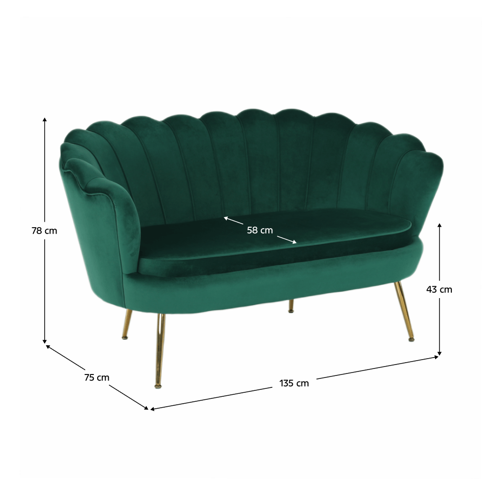 Pad Art-deco stílusban, smaragd Velvet anyag/gold króm-arany, NOBLIN - Image 15