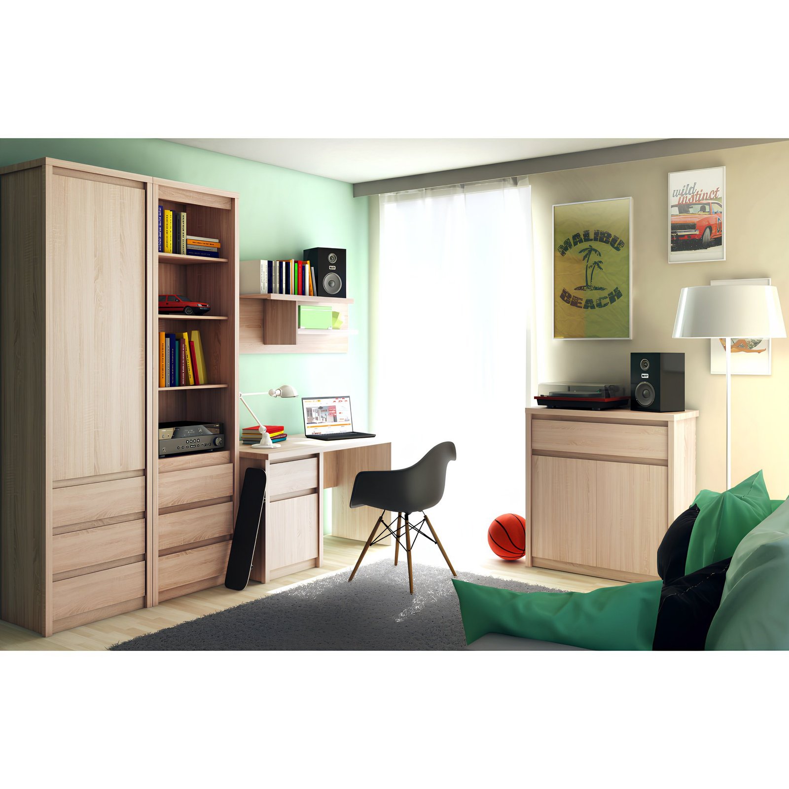 Komód, DTD laminált, tölgy sonoma, NORTY - Image 3