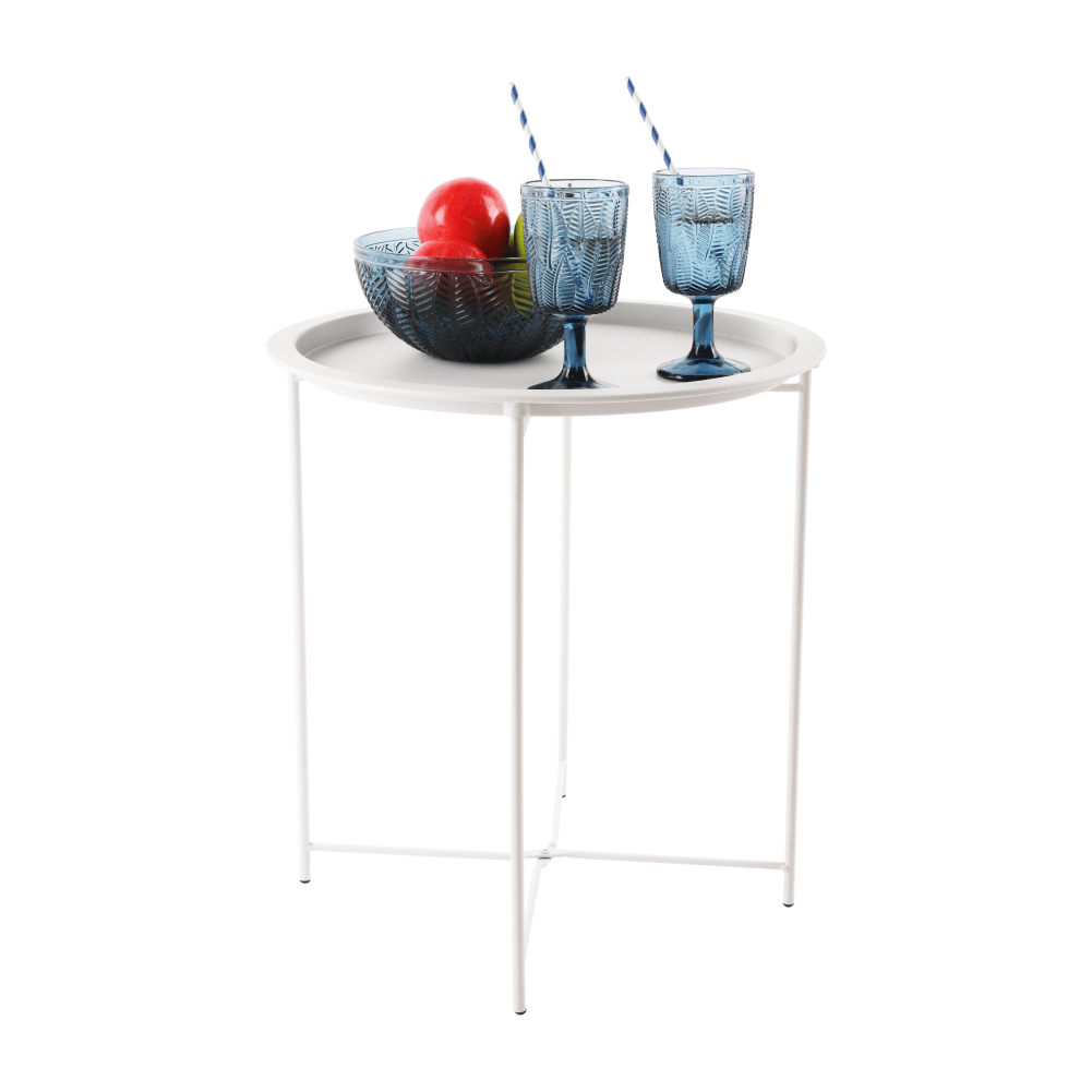 Kisasztal levehető tálcával, fehér, Render - Image 6