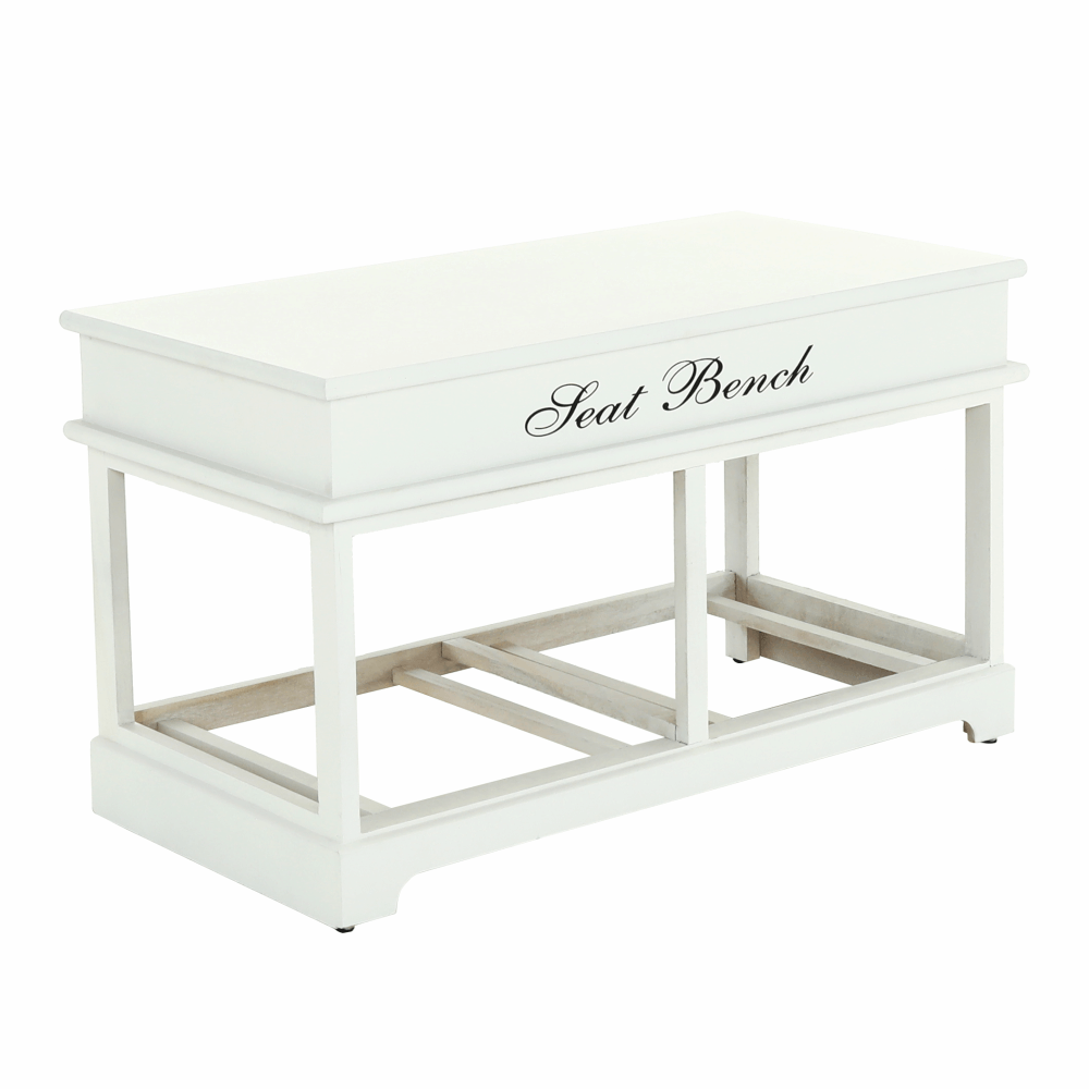 Lóca párnával, 2 fiók, fehér/szürke, Seat Bench 2 New, 35 × 70 × 45 cm - Image 7