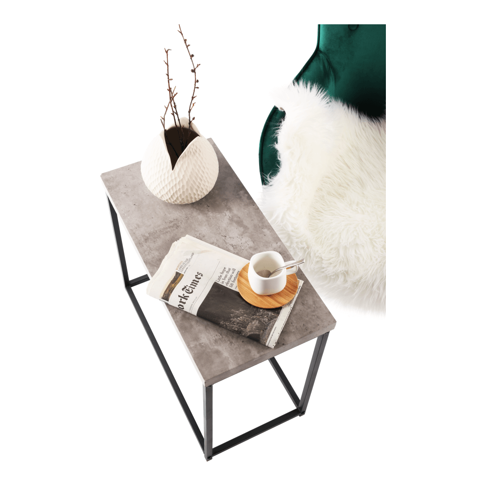 Kisasztal, fekete/beton, Tender, 30 × 60 × 50 cm - Image 14
