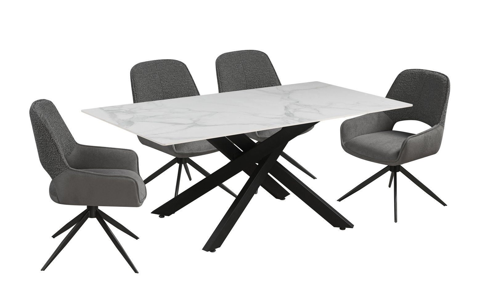 Parma fix étkezőasztal kerámia asztallappal, fekete fém lábakkal - Image 2