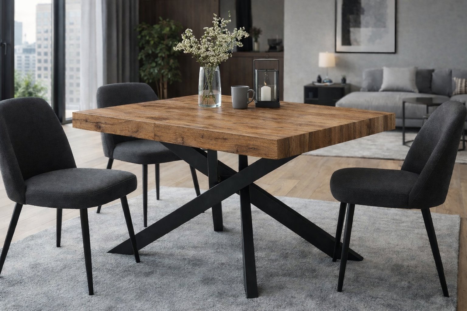 Medulin laminált bővíthető étkezőasztal 140–170–200×90 cm - Image 4