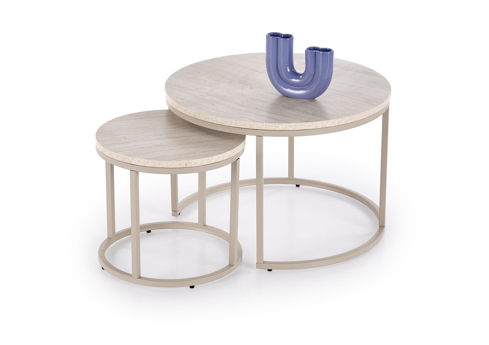 Paola dohányzóasztal (2 db-os szett) – travertin / kasmír - Image 2