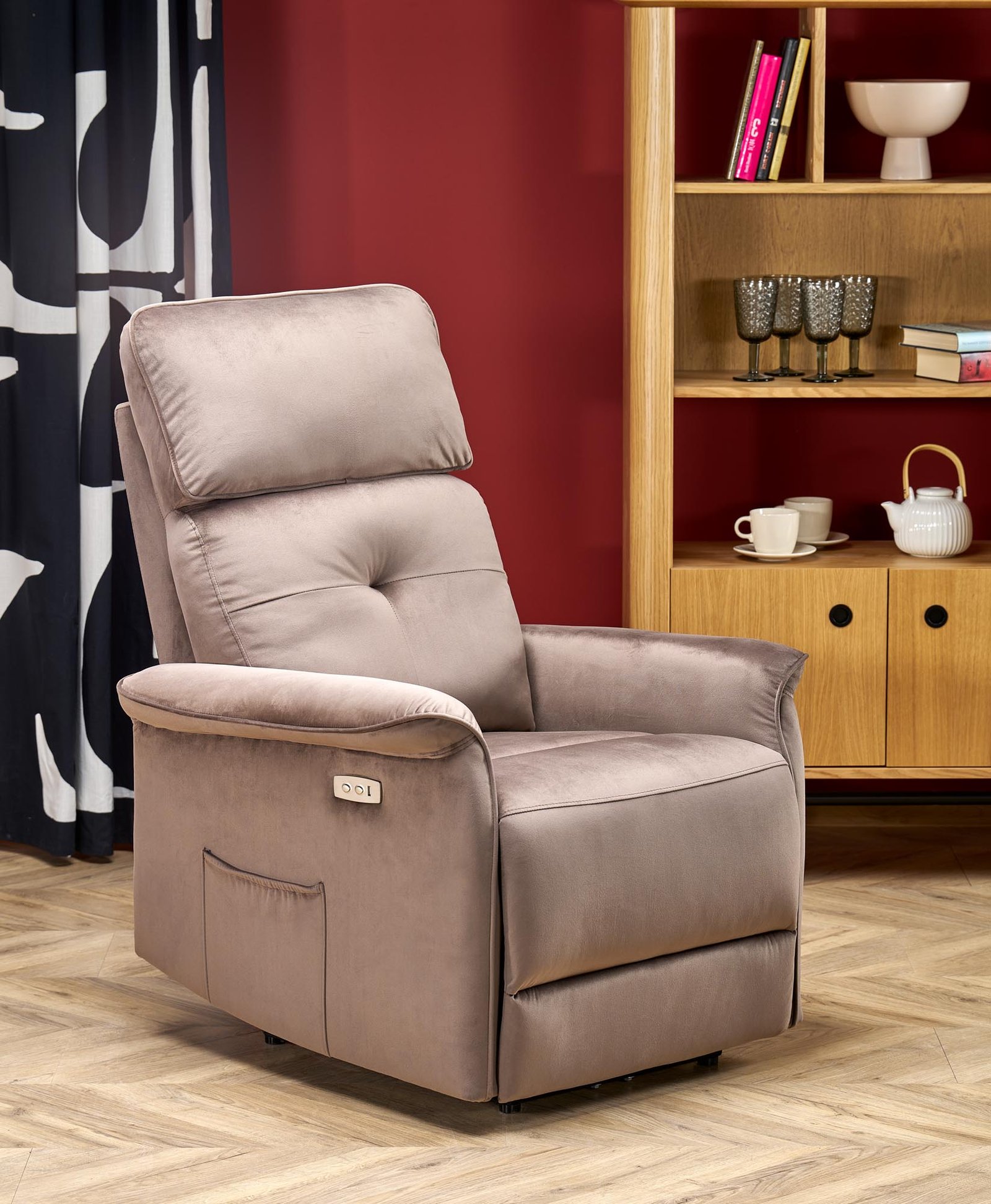 Semir elektromosan dönthető pihenőfotel – mokka - Image 4