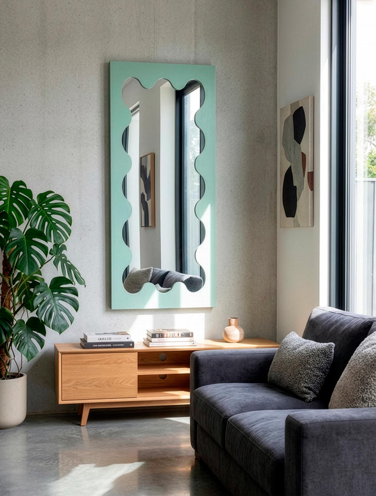 Soletto álló vagy fali tükör – mentazöld - Image 7
